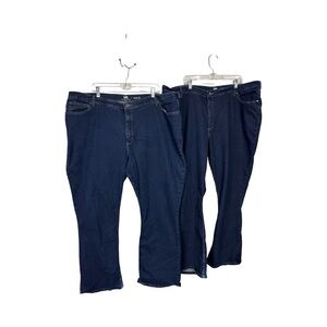 Lot Of 2 Womens Lee Classic Rider Dark wash Blue Denim Bootcut Jeans Size 26